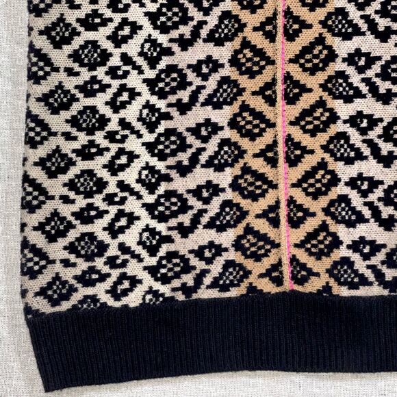 Maeve | Elinore Short Sleeve Animal Print Wool Blend Sweater | XS - Picture 6 of 9